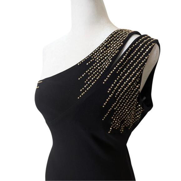 Y2K Guess Studded Sequin Cold Shoulder Formal Maxi Slip Dress Size 4 - Picture 5 of 9